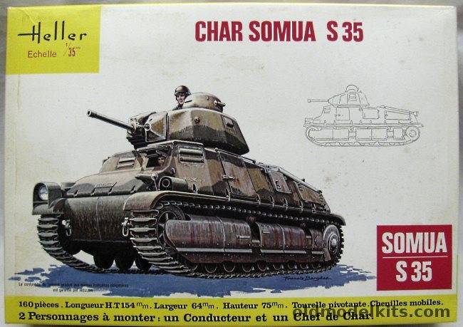 Heller 1/35 Char Somua S 35 Tank, 793 plastic model kit